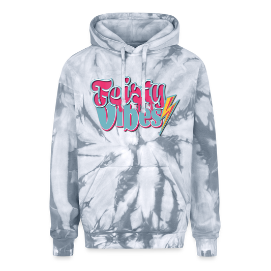 Feisty Vibes Tie Dye Hoodie - spider silver