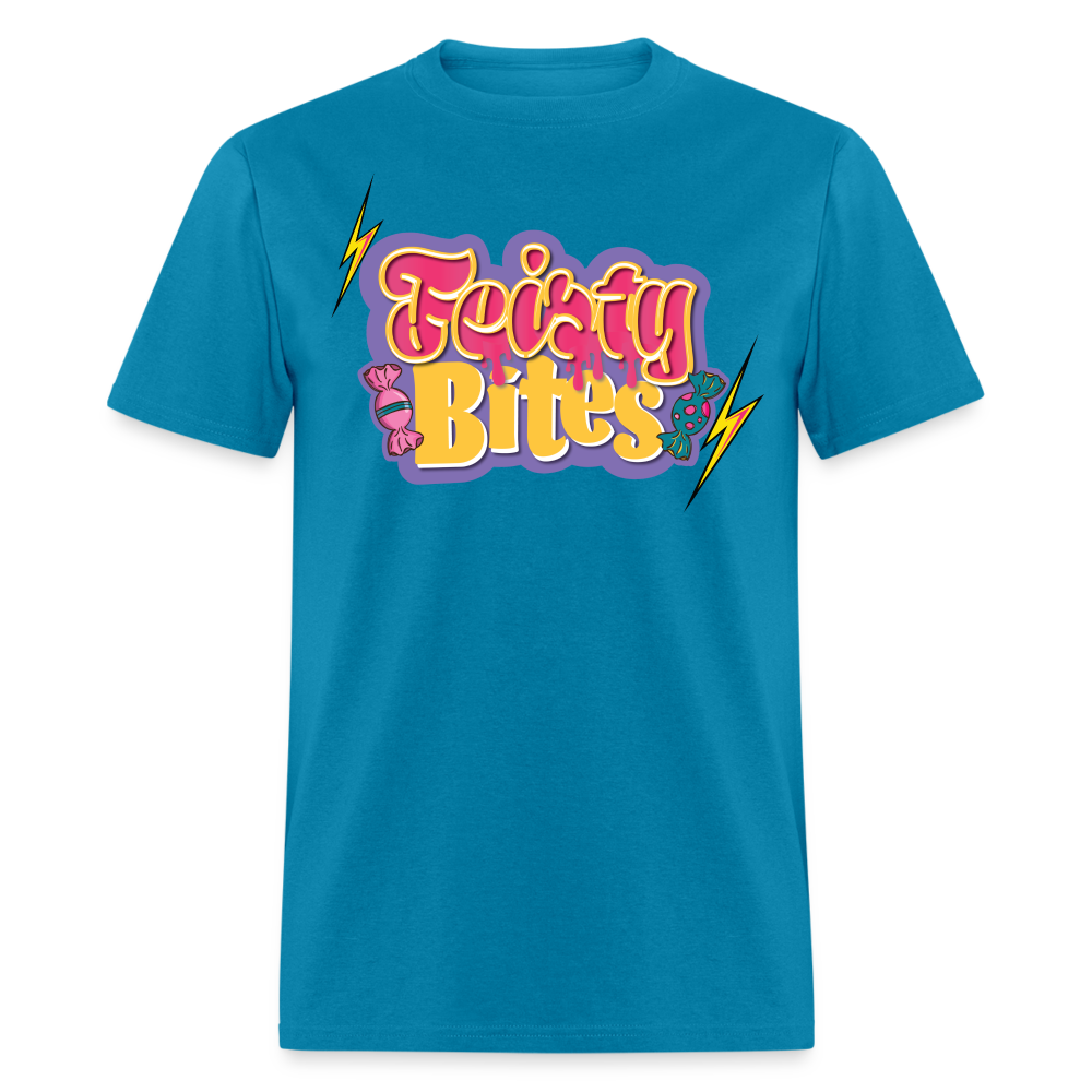 Feisty Bites T - logo vibes - turquoise