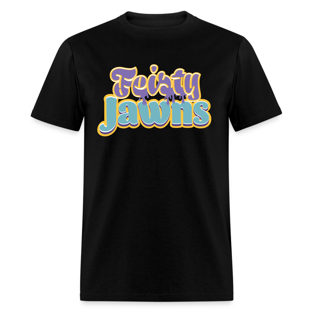 Feisty Jawns T : purple & teal vibes - black