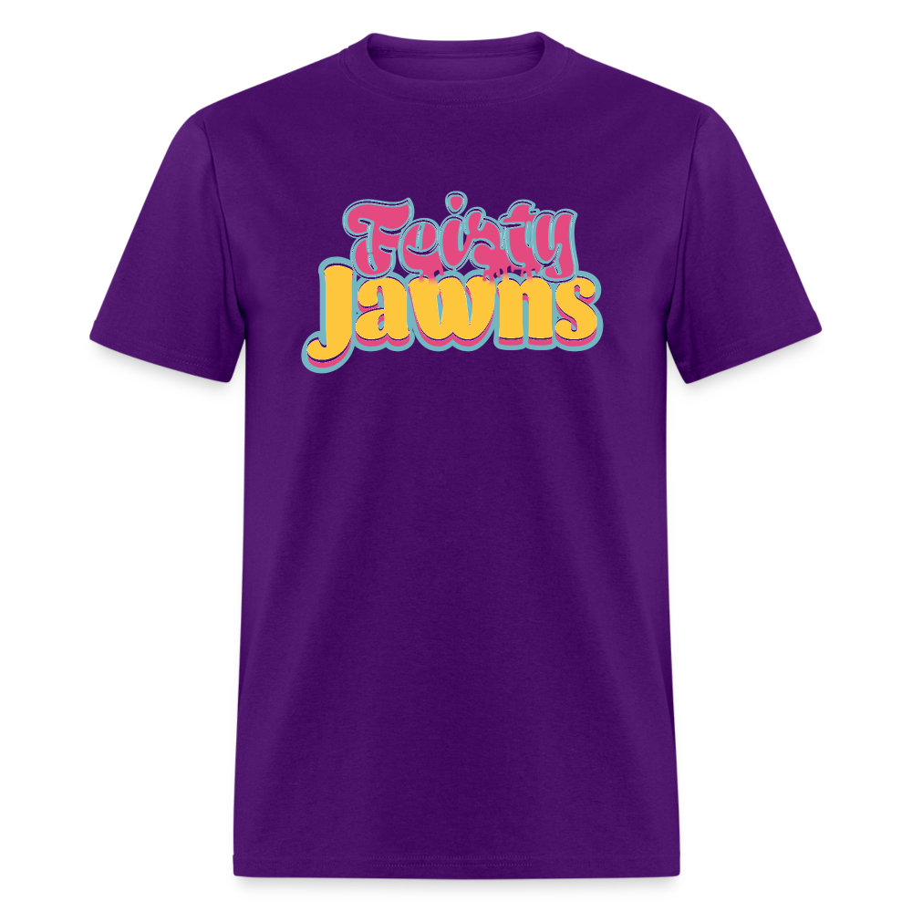 Feisty Jawns T : pink & yellow vibes - purple