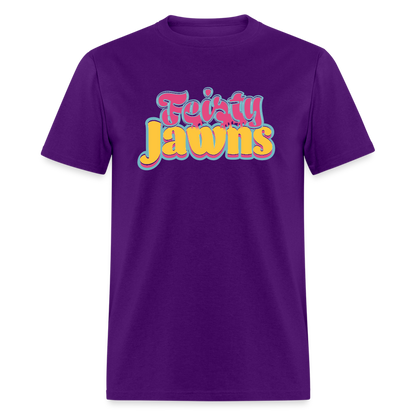 Feisty Jawns T : pink & yellow vibes - purple