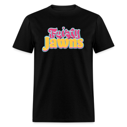 Feisty Jawns T : pink & yellow vibes - black