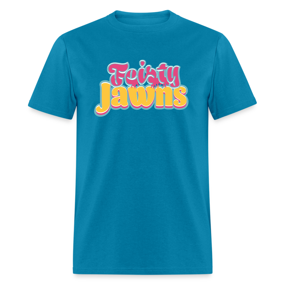 Feisty Jawns T : pink & yellow vibes - turquoise