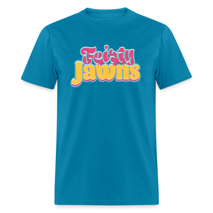 Feisty Jawns T : pink & yellow vibes - turquoise