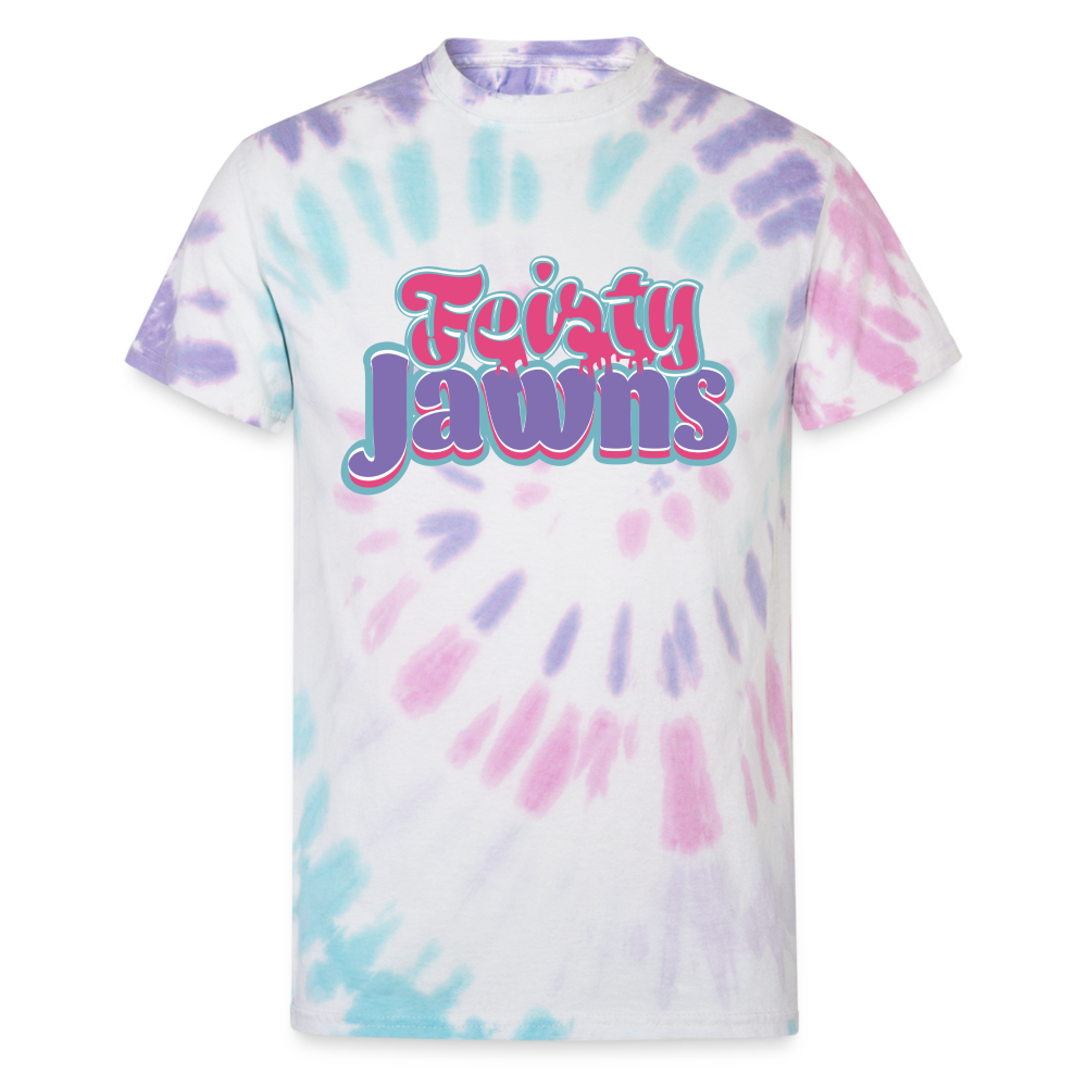 Feisty Jawns T : tye dye vibes - Pastel Spiral