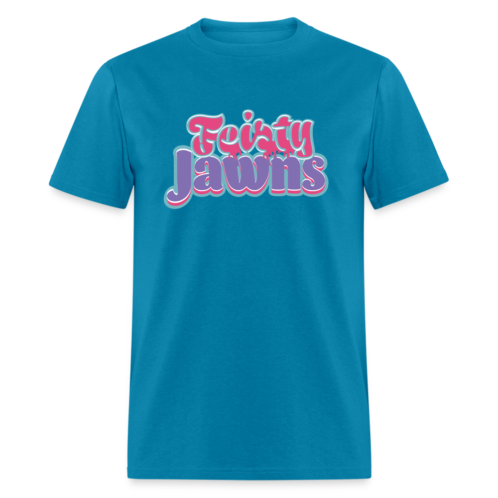 Feisty Jawns T : pink & purple vibes - turquoise