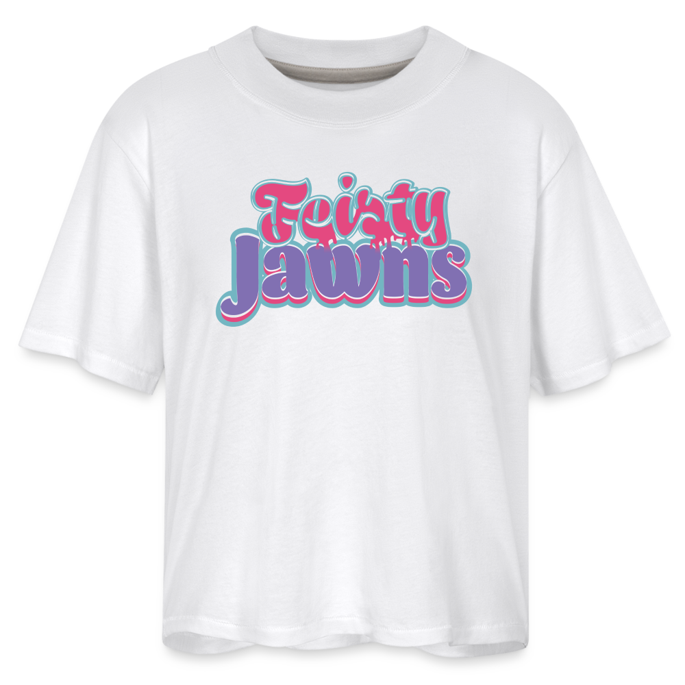 Feisty Jawns Boxy Tee - white