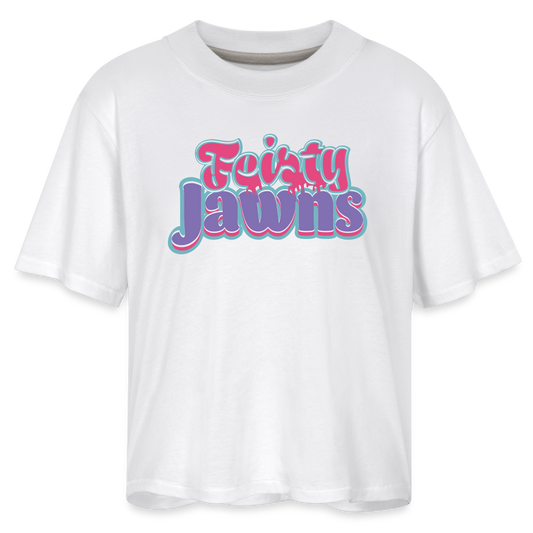 Feisty Jawns Boxy Tee - white