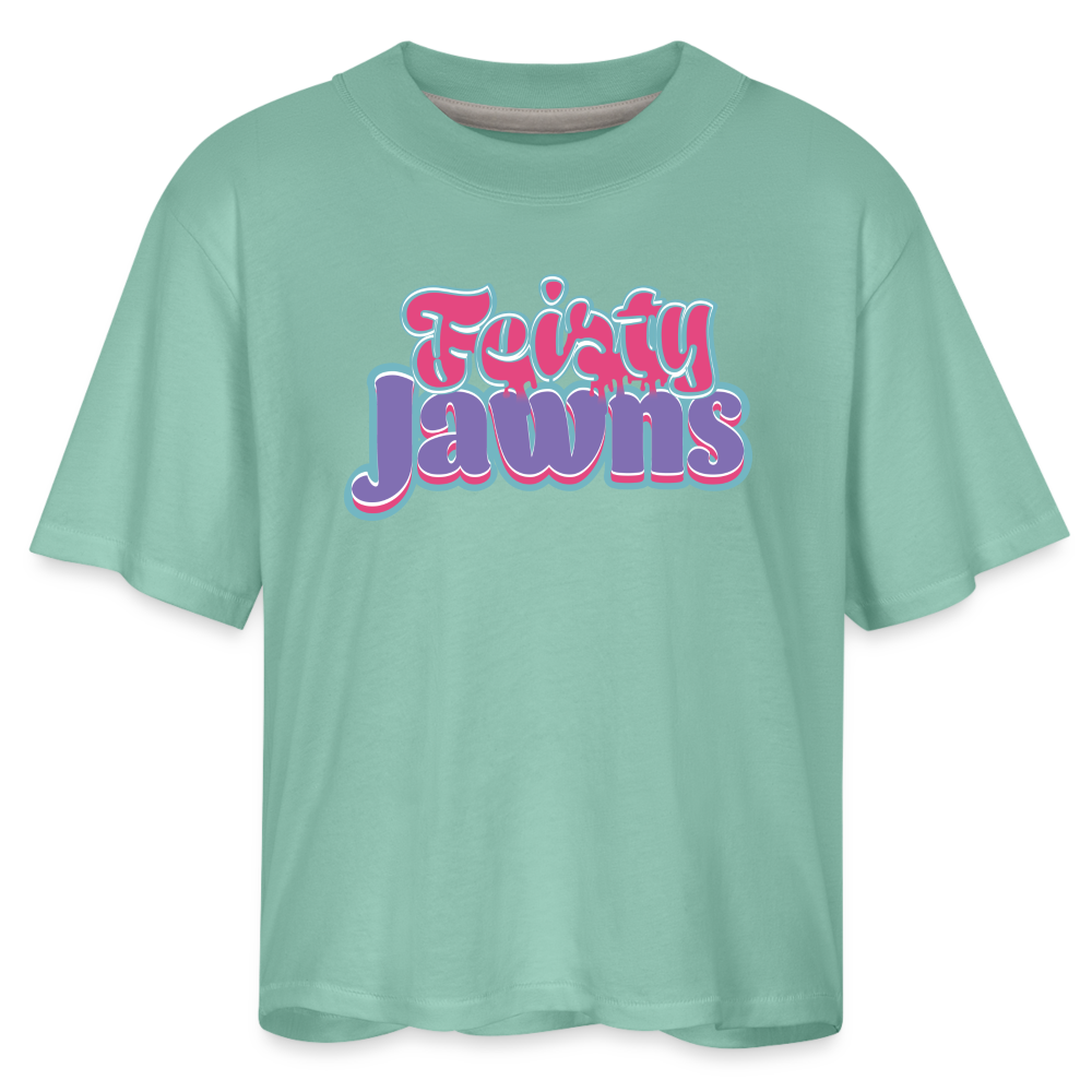 Feisty Jawns Boxy Tee - saltwater