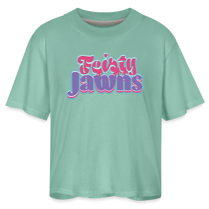 Feisty Jawns Boxy Tee - saltwater