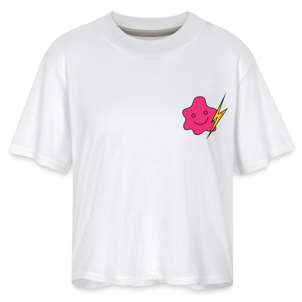 Pink Feisty Jawn Boxy Tee - white