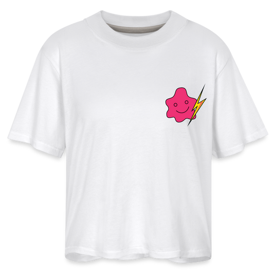 Pink Feisty Jawn Boxy Tee - white